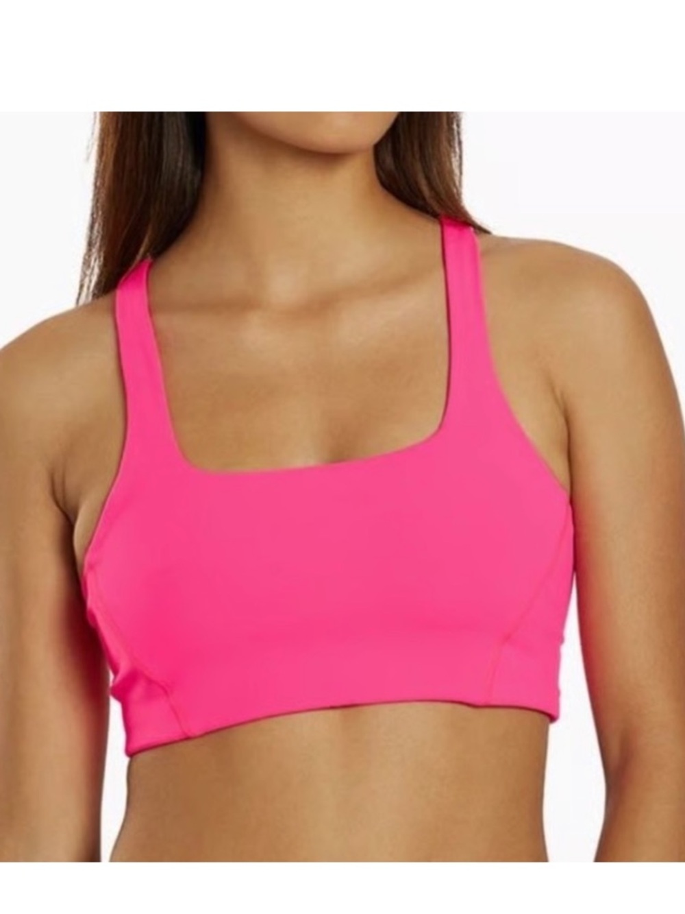 FP Movement Hot Pink Never Better Square Neck Bra Free People Size M